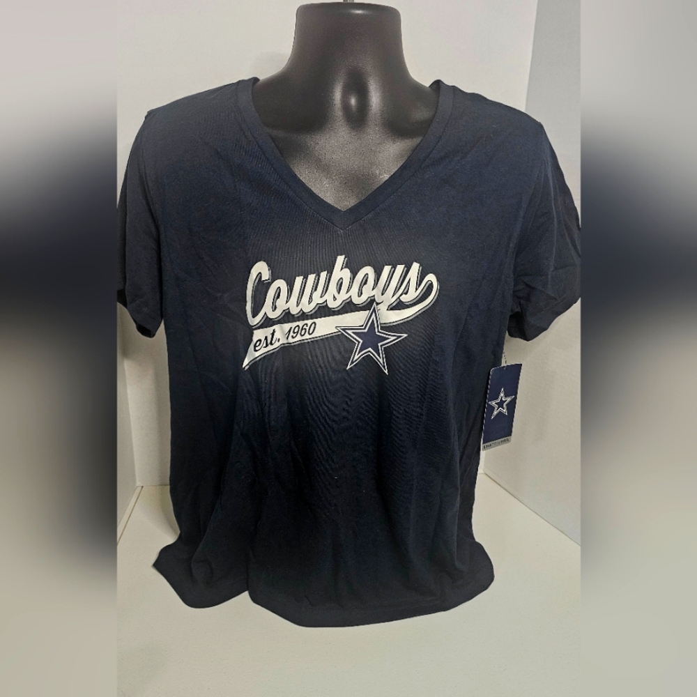 Dallas Cowboys Apparel Dallas Cowboys V-Neck Fashion Tee Womens Lg